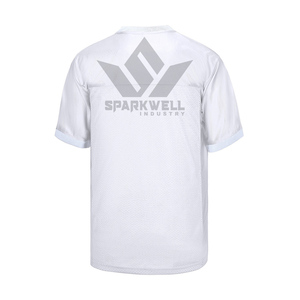 Men's White American Football Jersey V-Neck Short Sleeve Breathable Mesh Polyester Custom Team Uniform Adult Regular Fit - Product Image 2