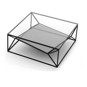 Contemporary Metal Coffee <b>Table</b> With Glass <b>Top</b> Elegant Handmade Furniture For Luxury Living Room Decoration - Product Image 1