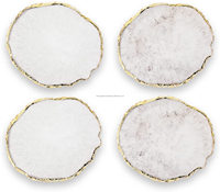 Sous-verre en Agate Blanche Naturelle Premium en Gros, Plaque Sculptée en Pierre Précieuse de Guérison en Cristal Véritable, Cadeau d'Amour Élégant pour Tasse et Décoration