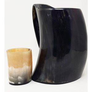 Rustic Raw Design Handmade Horn <b>Mug</b> With Handle <b>Vintage</b> Design For Beer Party Occasion Minimalist Drinkware <b>Mug</b> - Product Image 4