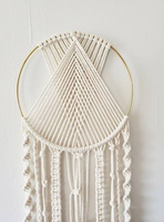 Cercle métallique blanc circulaire pour la création de attrape-rêves à suspendre au mur, design minimaliste monobloc de 20 cm avec revêtement en poudre blanche