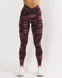Leggings de compression athlétiques personnalisés en gros, collants en nylon uni avec poches, grandes tailles, leggings de levage en polyester recyclé - Product Image 5