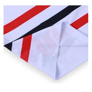 Maillot de hockey sur glace blanc personnalisé pour homme, col en V, manches longues, respirant, imprimé par sublimation, en polyester, vêtement de sport, coupe classique - Product Image 5
