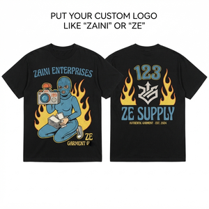 Camiseta de Algodón Negra para Hombre, 180 GSM, Tela Suave Premium, Logotipo Personalizado con Serigrafía, Manga Corta, Ropa Casual de Moda - Product Image 1