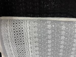 <b>White</b> Embroidered Georgette Tulle <b>Lace</b> Fabric Floral Eyelet Textile for Wedding Dress and Garment - Product Image 6