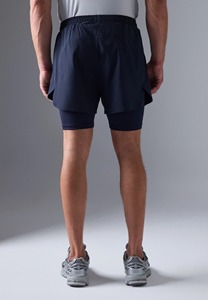 Shorts en tricot pour homme, couleur marine unie, taille élastique, avec poches, séchage rapide, décontracté, sport - Product Image 3