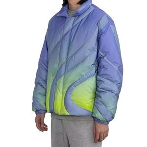 Oem algodón acolchado invierno puffer chaqueta diseño personalizado todo completo sublimación impresión gradiente burbuja chaquetas para los hombres 2025 - Product Image 2