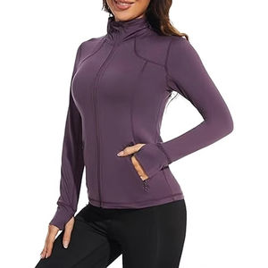 Vestes de sport et fitness à haute élasticité pour femmes, nouvelle collection, coupe ajustée, fermeture éclair, motif imprimé, pour le yoga et les activités de plein air, vente en gros directe usine - Product Image 3