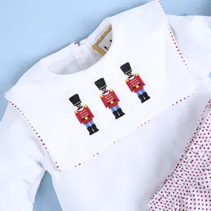 Cute Embroidery Kin Soldiers Dotted Boy Long Set ODM OEM Wholesale Smocked Children Clothing - BB1993