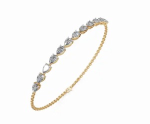 Charlotte Shine Pear Diamond Bracelet 3.434 Carats 12 Stones 9k 14k 18k Yellow <b>Rose</b> White <b>Gold</b> Luxury Lab Grown Jewelry 12 Pcs - Product Image 3