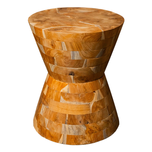 Table d'appoint ARTERRA Luxury Hourglass, style rustique, motif grain naturel, meubles de salon, teck fait main - Product Image 2