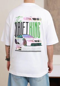 T-shirts surdimensionnés personnalisés avec impression DTG, tee-shirt graphique jumbo, t-shirt épais à col montant, coutures inversées, pour hommes - Product Image 5