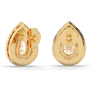 REYES Factory Wholesale Price 14K Solid Gold Moissanite Screw <b>Back</b> Stud <b>Earrings</b> For Women - Product Image 5