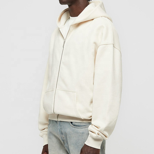 Sweat-shirt à capuche surdimensionné pour homme, noir uni, coton French Terry, style minimaliste, vêtements d'automne - Product Image 1