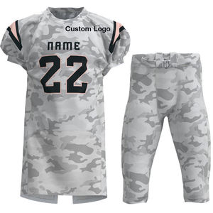 Tenues de football américain personnalisées par sublimation, ensembles d'entraînement professionnels pour équipes, maillot et pantalon de football respirants camouflage - Product Image 1
