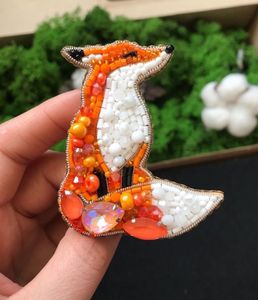 Artisan Handmade Embroidery Beaded Brooch with Premium Glass Beads Elegant Floral Embroidery Beaded Brooch <b>Pin</b> for Clothing and - Product Image 2