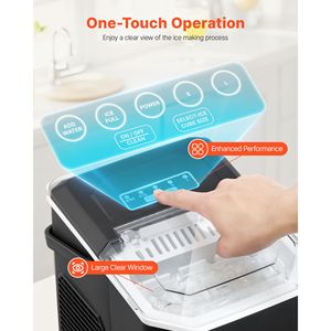 Macchina per il ghiaccio a 9 cubetti, pronta in 6 minuti, 26 libbre in 24 ore, autopulente, portatile, con paletta e cestello - Product Image 4