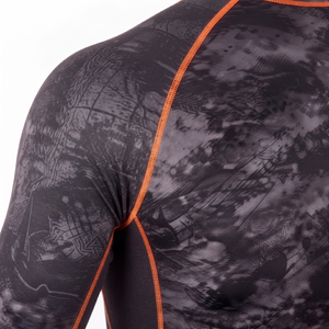 Men's Full Sleeve Rash Guard Black <b>Camo</b> Sublimation Print Quick Dry Performance Shirt Adult Long Sleeve <b>Top</b> - Product Image 4