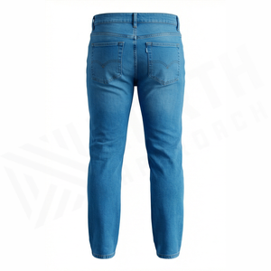 Jean en denim coupe droite slim délavé pour homme, en coton, style décontracté automne - Product Image 5