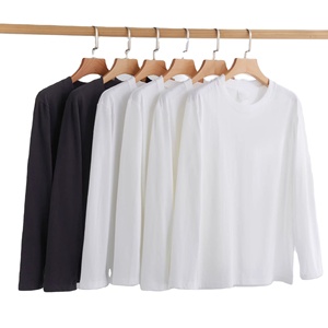 Camiseta de Manga Larga Unisex de Algodón Puro de 200g, Corte Holgado, con Logotipo Bordado Personalizado OEM, Precio de Fábrica China Bangladesh - Product Image 1