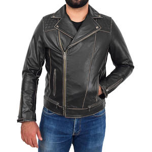 WINGS TRADERS Veste de motard en cuir d'agneau véritable, noire, haute qualité, nouveau design tendance, doublure en polyester, fourrure de renard - Product Image 2