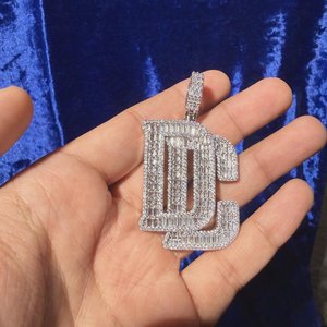 Colgante de Letra Personalizado de Plata de Ley 925 con Moissanita y Diamantes VVS, Estilo Hip Hop Bling, Joyería Personalizada Unisex - Product Image 4