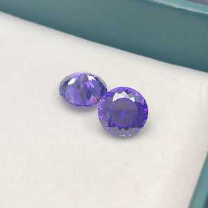 Pierre précieuse synthétique scintillante en zircon cubique taillée en forme de nid rond pour la fabrication de bijoux et de bijoux fantaisie - Product Image 1