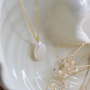 Collier pendentif en or 14 carats avec perle baroque, argent sterling 925 plaqué or, grande perle irrégulière, bijoux de mariée, cadeau - Product Image 4