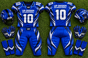 Custom American Football Uniform Set Mens <b>Padded</b> Jersey <b>Pants</b> Sublimation Sportswear Team Football Uniform Custom Blue Design - Product Image 6