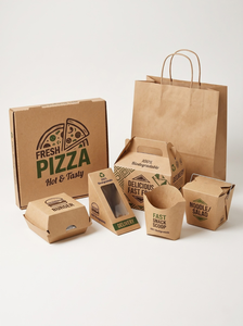 Boîte alimentaire personnalisée en papier kraft, boîte d'emballage à emporter en carton ondulé imperméable pour pizza, hamburger, sandwich, restauration rapide - Product Image 2