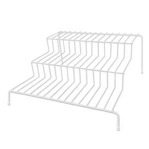 Elegant Black Metal Wall Mounted Storage Rack with Unique Shape 3 Layers Four <b>Shelf</b> Spice <b>Organizer</b> with Glass <b>Shelves</b> - Product Image 4