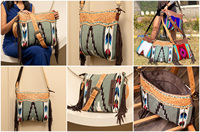 Nouveau main usiné nouveauté frange sac à main aztèque selle couverture sac à bandoulière bohème Unique Design élégant sacs pour femmes