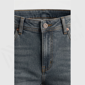 Jeans de Mezclilla de Corte Recto y Ajustado para Hombre, Cintura Media, Algodón, Estilo Casual Otoñal - Product Image 4