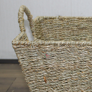 Rustic Rectangle Seagrass Multifunction Storage <b>Baskets</b> with Handles for Living Room <b>Laundry</b> Bathroom Organization - Product Image 2