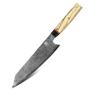 Cuchillo de Chef Personalizado de Acero de Damasco Forjado a Mano con Hoja Afilada y Mango de Madera Personalizado - Product Image 1