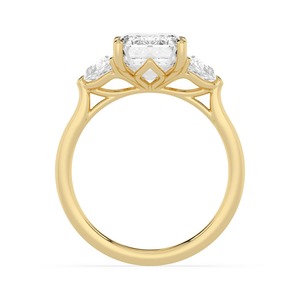 Bague de fiançailles exquise en or rose 10K avec diamant de laboratoire taille émeraude de 5 carats et monture nuptiale élégante - Product Image 6