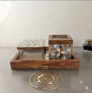 Candid Manufacturing Co Handmade Pine <b>Incense</b> Burner Set Mother Pearl Inlay Aromatic Diffuser Religious Indian <b>Incense</b> - Product Image 1