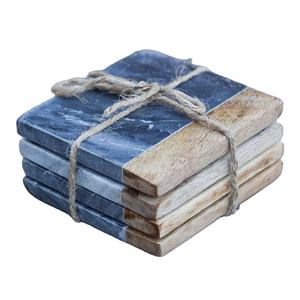 Posavasos de piedra de mármol hecho a mano de alta calidad, monograma personalizado, forma cuadrada, cocina clásica negra, nuevo regalo de inauguración de la casa, alfombrilla/almohadilla - Product Image 1