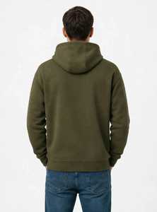 <b>Men's</b> Plus Size Olive <b>Green</b> <b>Hoodie</b> Asymmetric Zipper Fleece Pullover Sweatshirt with Kangaroo Pocket Autumn - Product Image 4