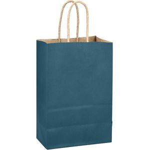 Confezione da 24 Sacchetti Regalo in Carta Blu Nk con Manici 21x15x8 cm, Sacchetti Solidi per Feste - Product Image 1