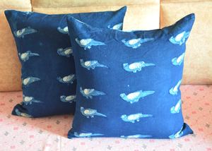 Funda de cojín boho con estampado indigo, hecha a mano, de algodón. - Product Image 5