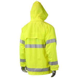 Veste de travail haute visibilité respirante en microfibre imperméable avec logo personnalisé, fermeture éclair, prix de gros - Product Image 3