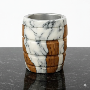 Quemador de Incienso Aromático de Resina y Madera, Hecho a Mano, Ecológico, Duradero, con Diseño Geométrico Decorativo, Porta Bakhoor - Product Image 3