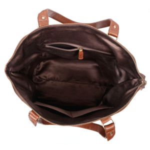 Bolso Tote Grande de Cuero Genuino Marrón – Bolso de Hombro Espacioso para Uso Diario con Diseño Clásico Minimalista - Product Image 3