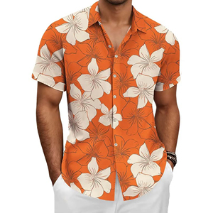 Chemise noire à manches courtes pour homme, ornée de motifs géométriques rétro dans des tons terreux chauds – où l'art moderne rencontre le style quotidien. - Product Image 3