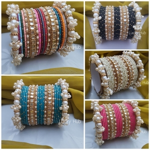 Ensemble de bracelets en rubis sertis de diamants avec motif en spirale pour femmes - Product Image 1