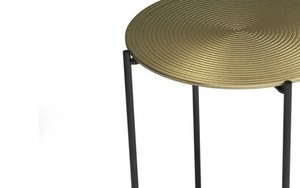 Arden Modern <b>Round</b> Metal Coffee <b>Table</b> With <b>Gold</b> Top And Black Frame Contemporary Living Room Furniture - Product Image 4