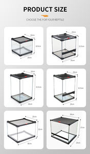 Einzel-Tür <span class=keywords><strong>Terrarium</strong></span> aus Massivglas mit Gitterdeckel, Box-Verpackung, Stapelbares Design für Baumbewohnende Reptilien & Amphibien - Product Image 6