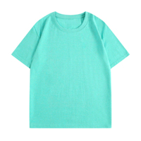 T-shirt court pour homme vert menthe à manches courtes, col rond, coupe classique, couleur unie, en jersey de coton teint en fil, anti-plis, personnalisable