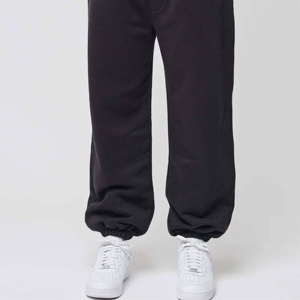 Pantalon de jogging en molleton noir pour homme, taille élastique, poches latérales, décontracté, pour l'automne - Product Image 3